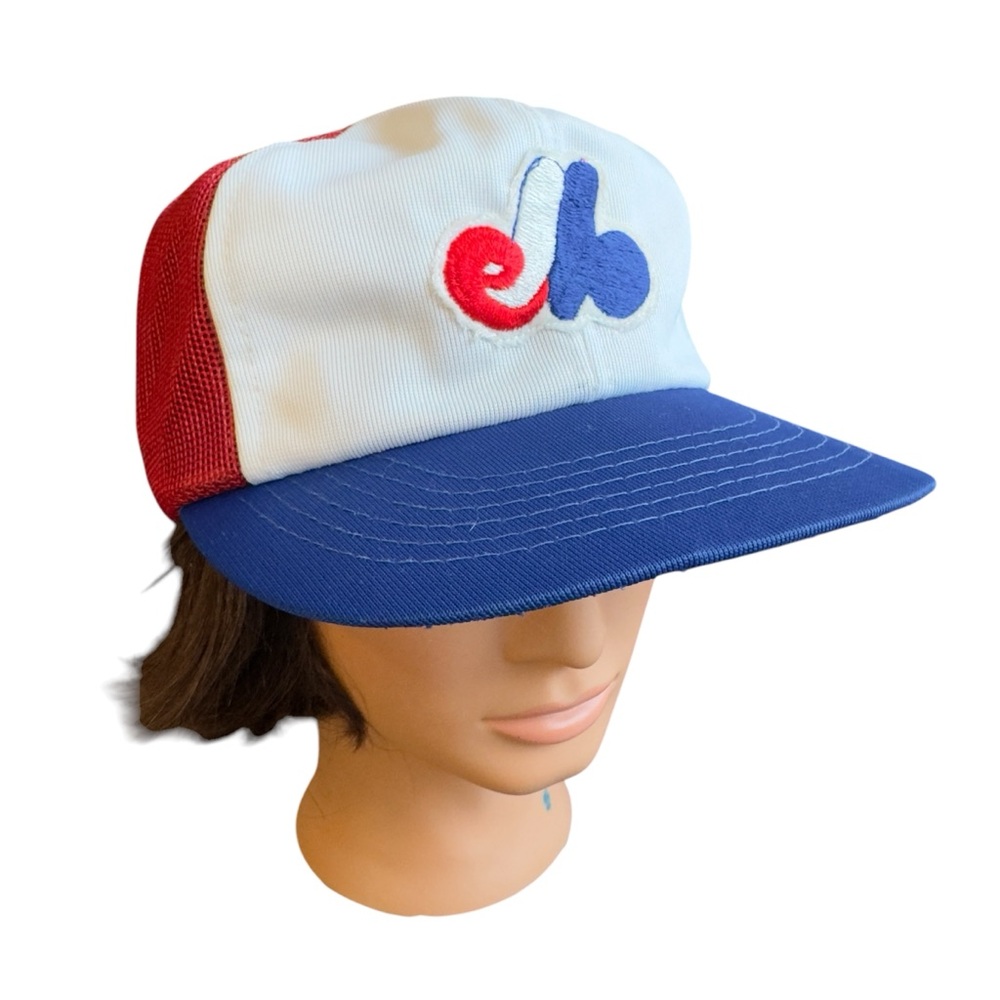 Vintage Memorabilia Montreal Expos trucker hat red, blue, white, O/S